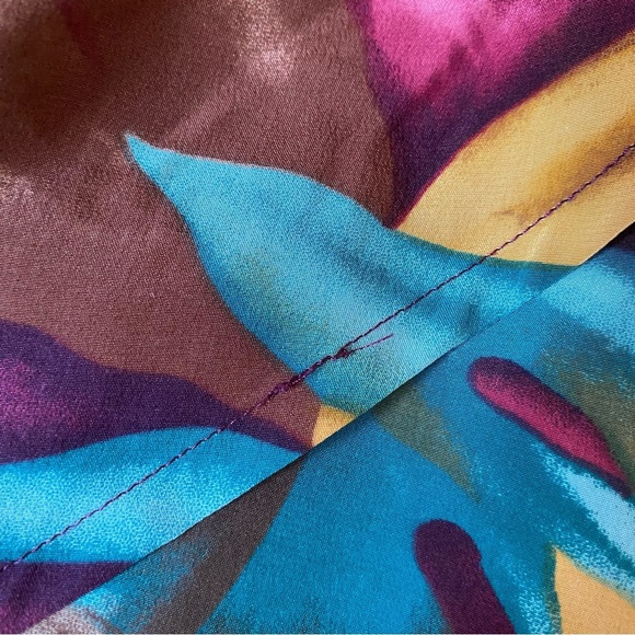 100% SILK ‼️ Linda Allard for ELLEN TRACY Floral Multicolor Skirt - Picture 4 of 8